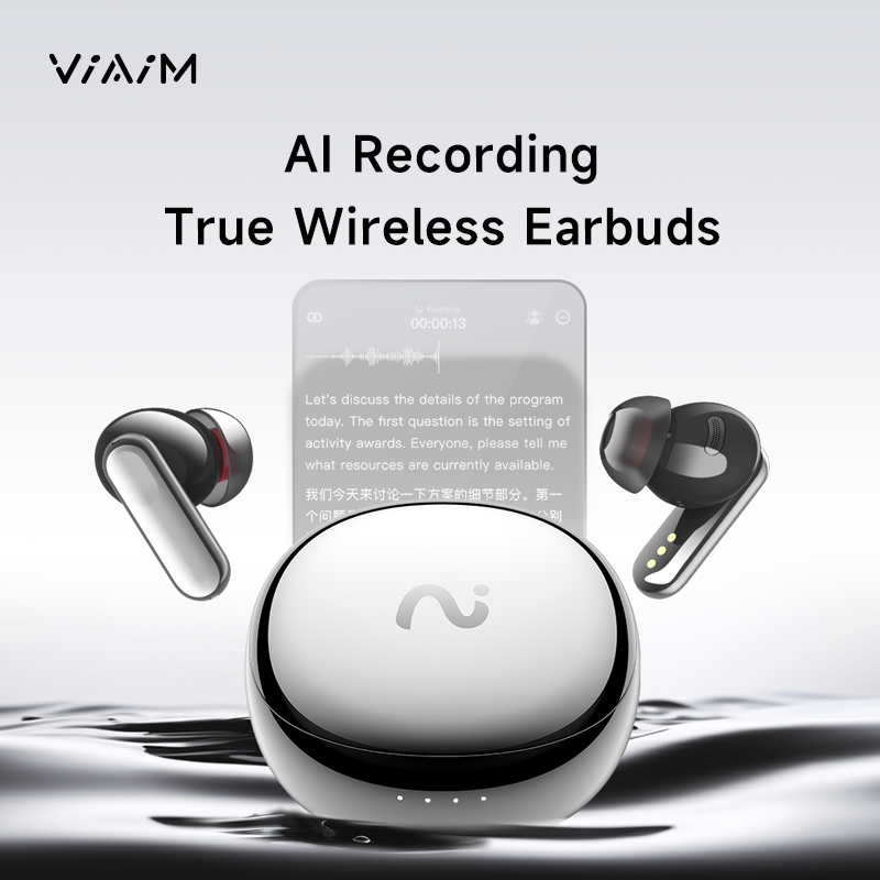 VIAIM Nano+ AI Recording True Wireless Earbud (Shimmering Silver)